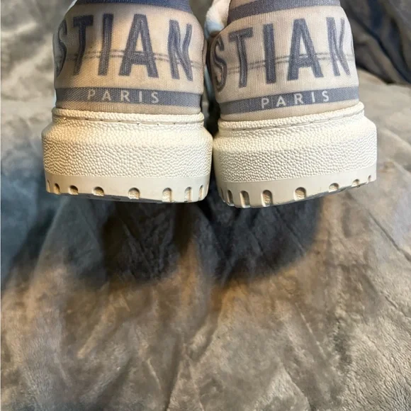 Dior Cream and French Blue Logo Sneakers size 36 - Picture 5 of 16